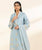 SAPPHIRE - 3PC LAWN EMBROIDERED SHIRT WITH MANAAR PRINTED DUPATTA AND TROUSER - HZG2070