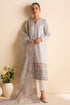 CROSS STITCH - 3PC DHANAK EMBROIDERED SHIRT WITH ORGANZA EMBROIDERED DUPATTA AND TROUSER - HZG1955