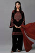 MARIA B- 3PC LAWN HEAVY EMBROIDERED SHIRT WITH EMBROIDERED CHIFFON DUPATTA - HZD1087