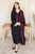 AISLING - 3PC DHANAK EMBROIDERED SHIRT WITH SLUB PRINTED SHAWL AND TROUSER - HZG1386