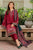 JAZMIN - 3PC KHADDAR EMBROIDERED SHIRT WITH TWILL PRINTED SHAWL AND TROUSER - HZG1933