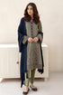 JAZMIN - 3PC DHANAK EMBROIDERED SHIRT WITH DHANAK SHAWL AND TROUSER - HZG1291