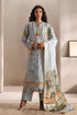 ETHNIC - 3PC LAWN EMBROIDERED SHIRT WITH MANAAR PRINTED DUPATTA  AND TROUSER - HZG2213