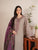 GARNET - 3PC LAWN EMBROIDERED SHIRT WITH MANAAR PRINTED DUPATTA AND TROUSER - HZG2119