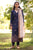 MARIA B - 3PC DHANAK EMBROIDERED SHIRT WITH DHANAK EMBROIDERED SHAWL AND TROUSER - HZG1481