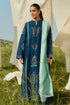 ZARA SHAHJAHAN - 3PC KHADDAR EMBROIDERED SHIRT WITH TWILL PRINTED SHAWL AND TROUSER - HZG1887